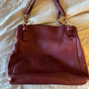 Tory Burch Maroon Handbag - EUC